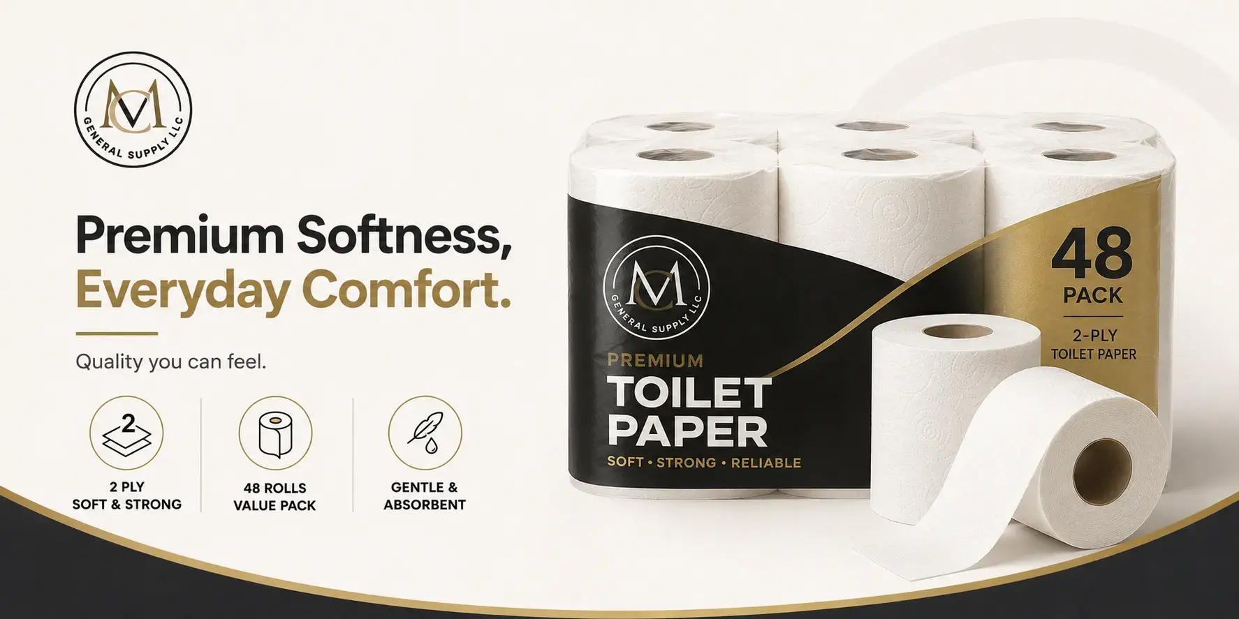 Premium 48 rolls toilet paper 2-ply pack